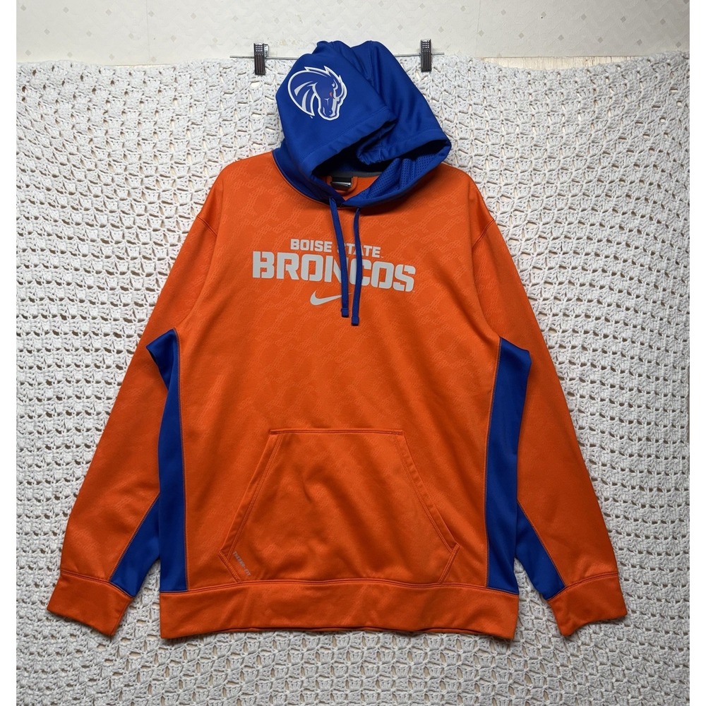 Boise State Broncos Hoodie Nike Mens XL Therma-Fit Orange Blue NCAA Football BSU
